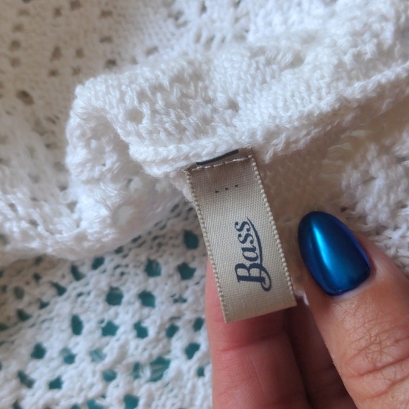 BASS 🌞 Sweater TANK White Crocheted Summer Minimalist Sweater SZ XXL - Picture 8 of 10